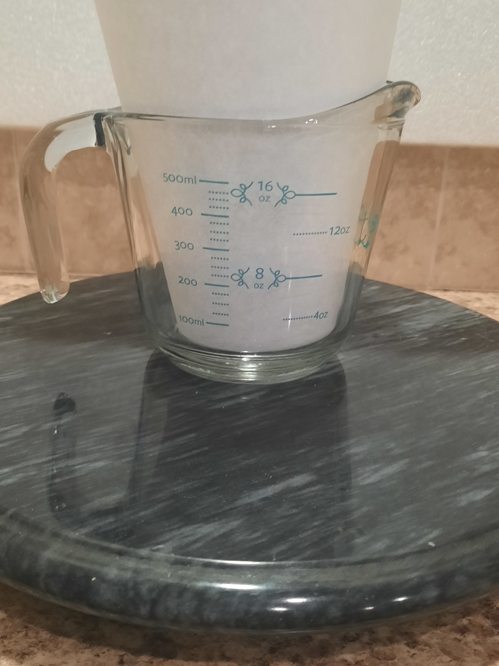 Anchor Glass Measuring Cup with Teal Logo - Picture 3 of 5